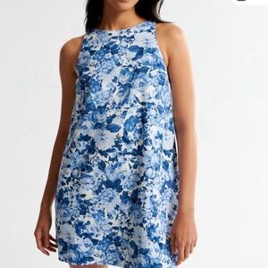 Abercrombie & Fitch Linen Bend Sleeveless Dress with Pockets Size Large Tall